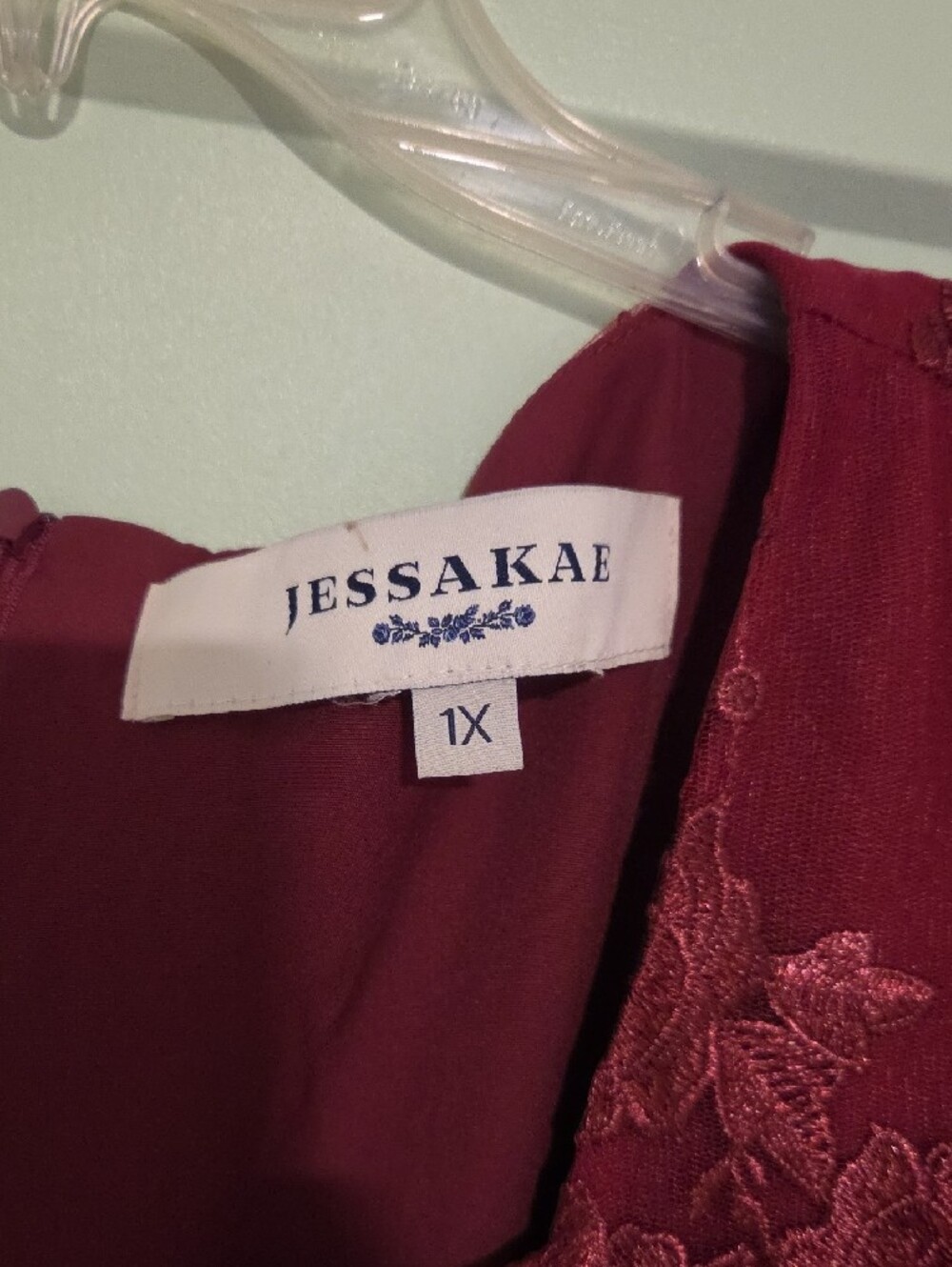 JessaKae Burgundy Lace Midi Dress with Flutter Sleeves - Picture 3 of 9
